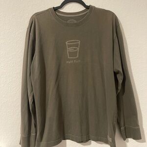 Life is Good: Olive Long Sleeve Cotton Shirt